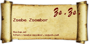 Zsebe Zsombor névjegykártya